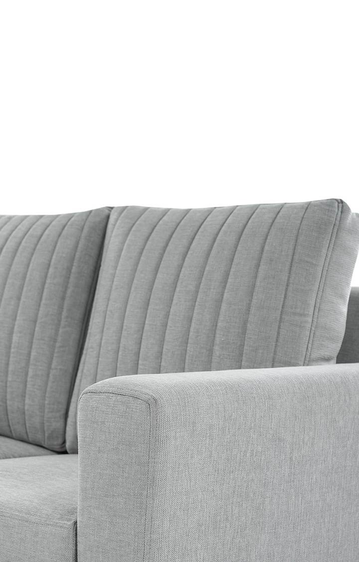 neudot Roman Sofa for Living Room |3 Persons Sofa|Premium Fabric with Cushioned Armrest | Solid Wood Frame|3 Seater in Grey Color