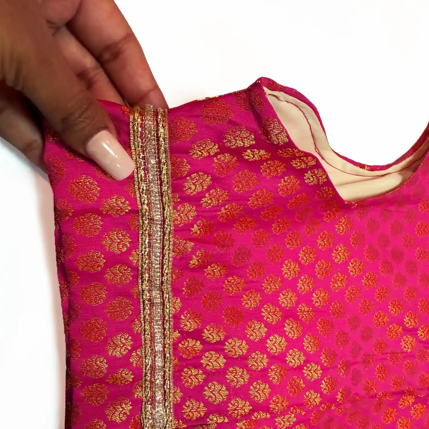 Pawsindia Traditional Royal Brocade Kurta for Cats, Pink | Ethnic Festive Wear
