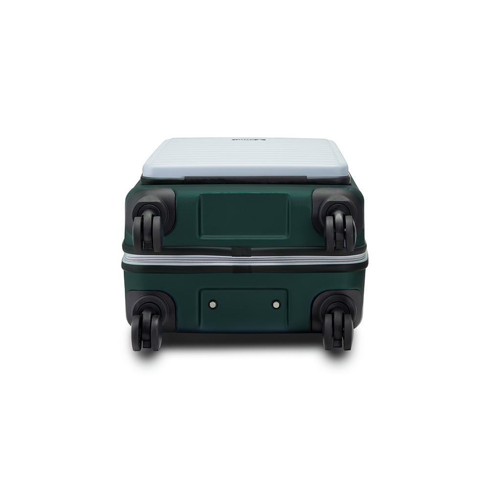 Assembly GreenWhite Hardside Cabin Luggage Trolley Bag