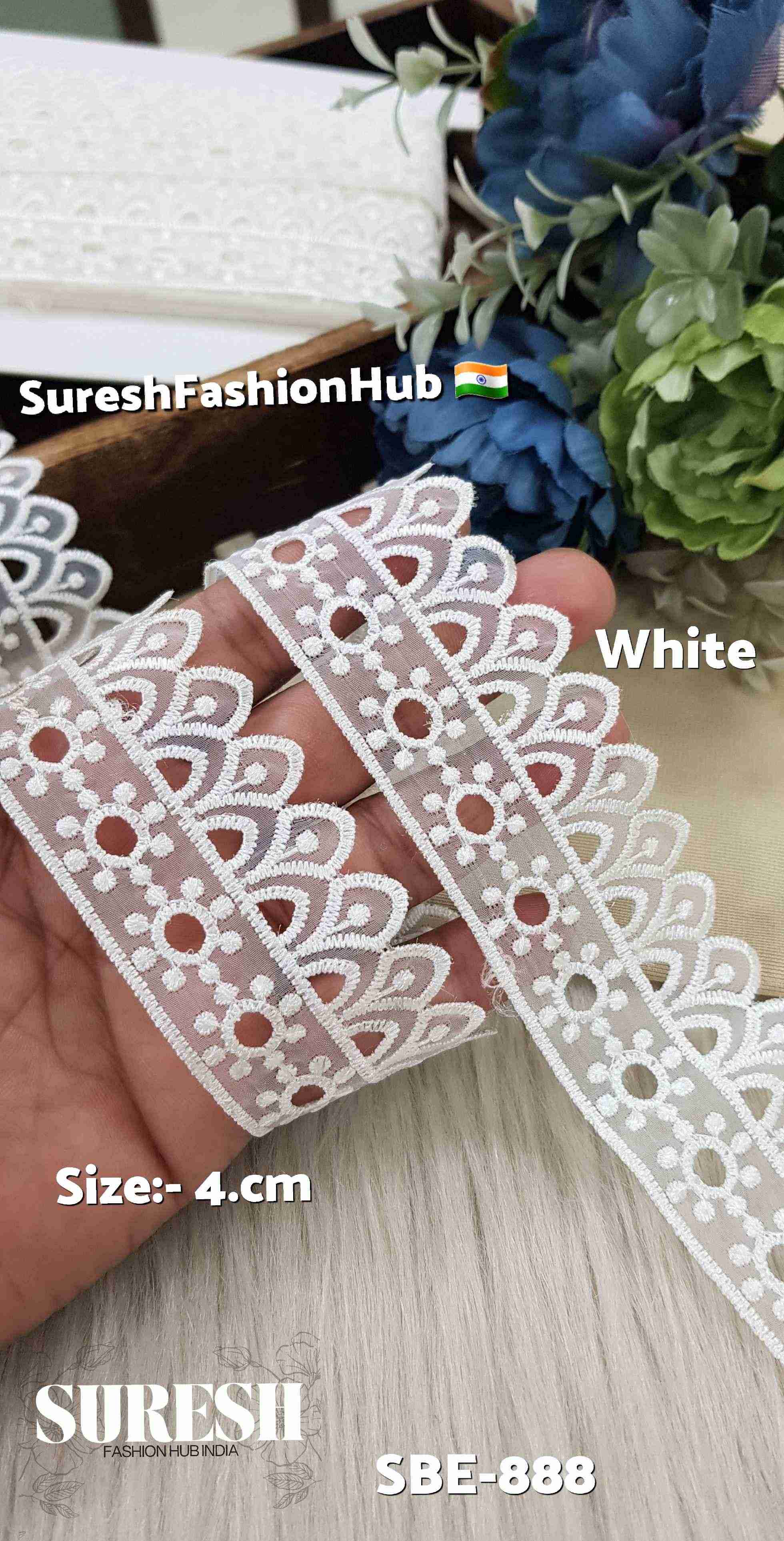 Ethereal Bloom White Organza Lace