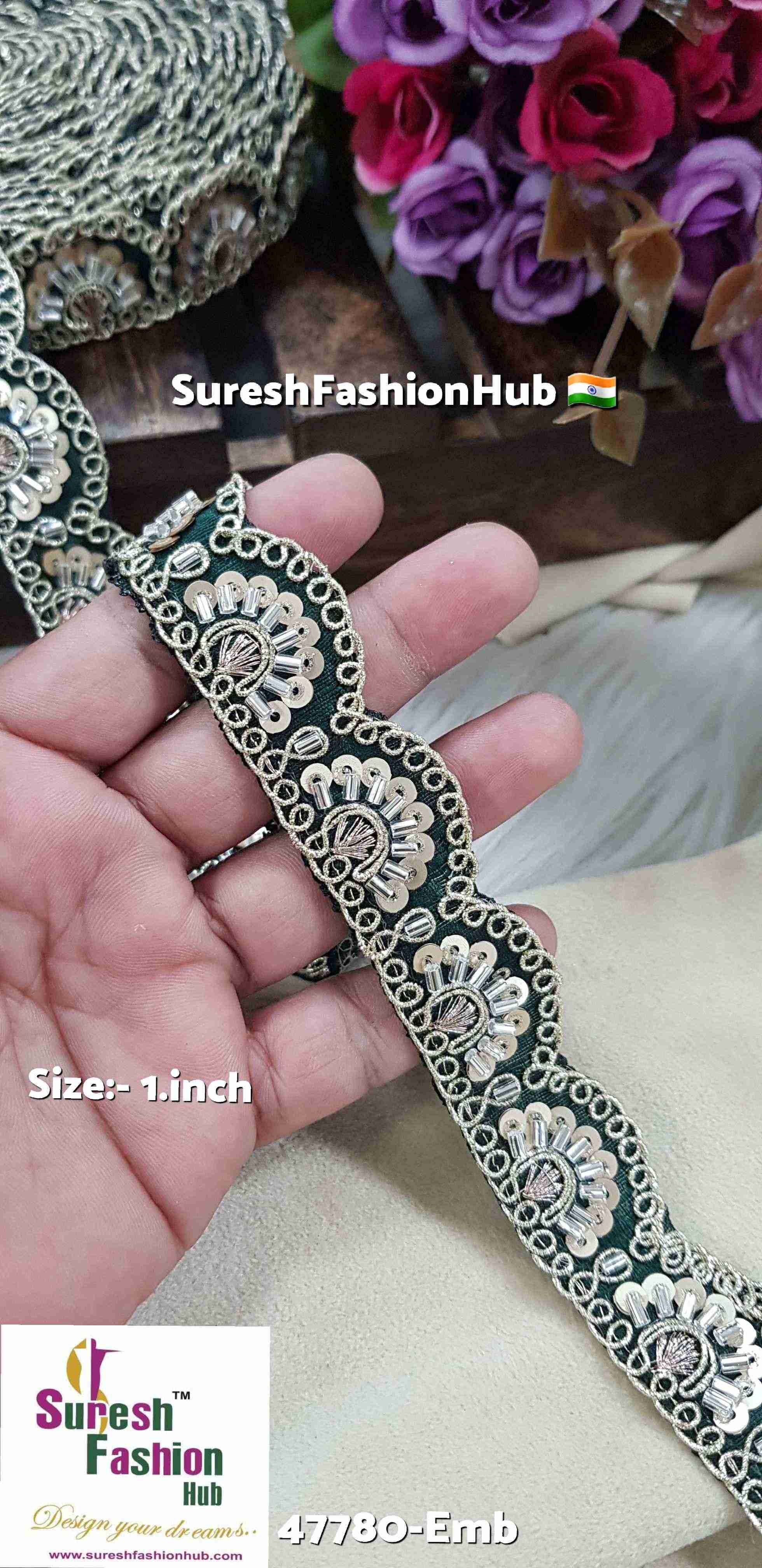 Bottle Green Classic Lace Trim