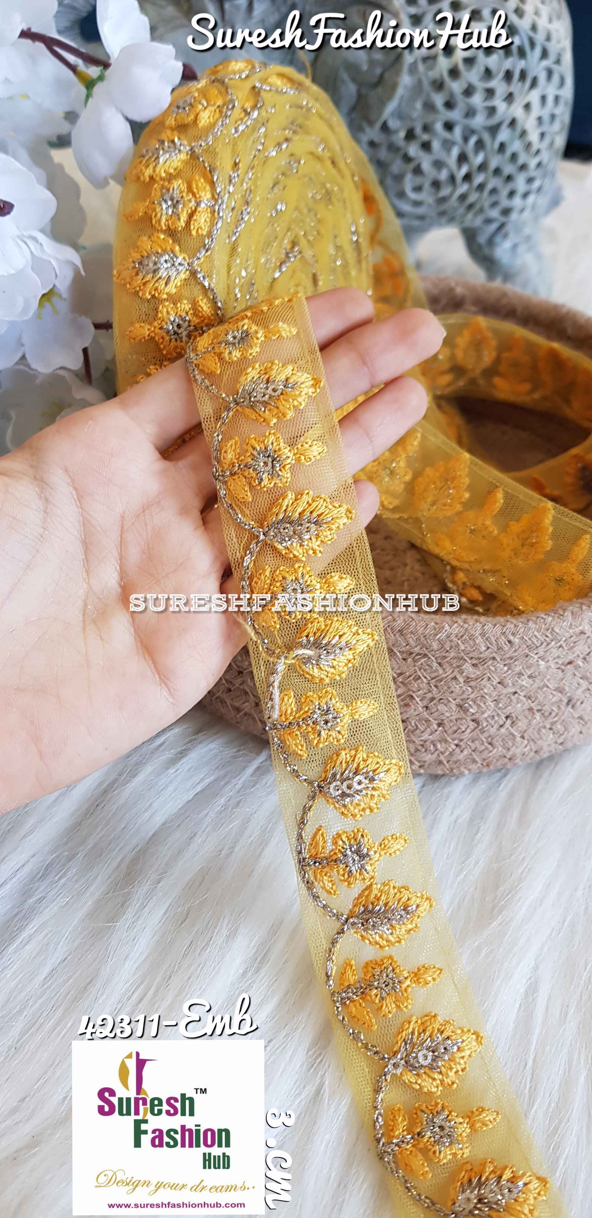 Indian Laces Embellishments Embroidery Saree Border Wholesale Silk Crafting Sewing Decorative Designer Ribbons #Blackborder  #Fancylaces #Decorativetrims #Embroideredborder #Sewingtrims #テープ #minne #lndianlaces #Sareeborder #アニー都城 #pasamanerías #pasamaneriasbordadas #Embellishments #可愛いマスク #Embroiderytrimmings #アクセサリー