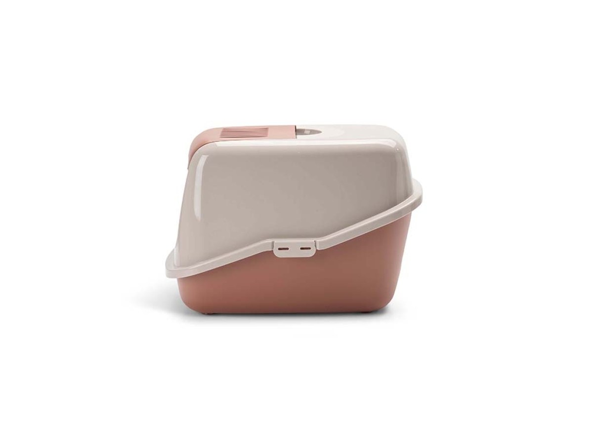 Savic Nestor Cat Litter Box - Champagne Pink/Tuscan Red