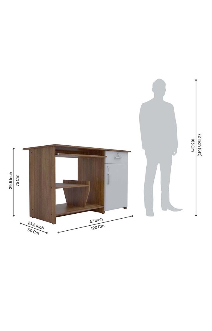 Zanko Study Table | Multi-Purpose Study Table | Computer Table for Students | Office Table with Drawers | Desk for Work from Home | 1 Year Warranty - Leon Teak