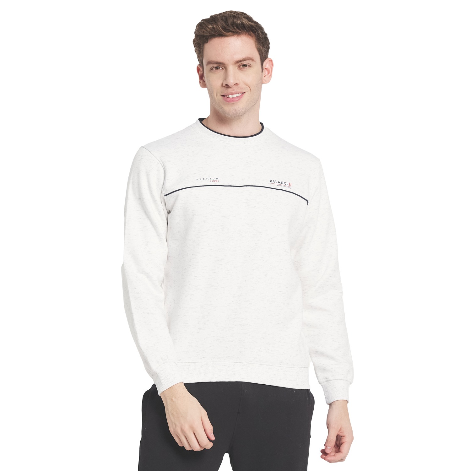 Octave Men White Printed Sweatshirt