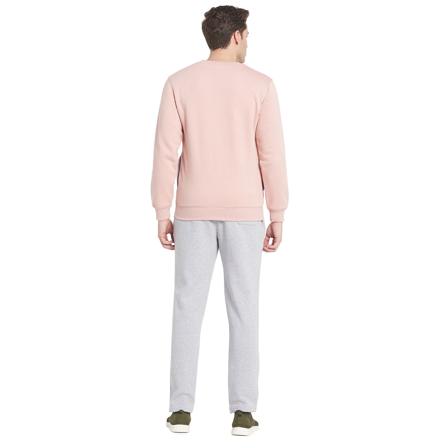 Octave Men Pink Colourblocked Cotton Tracksuit