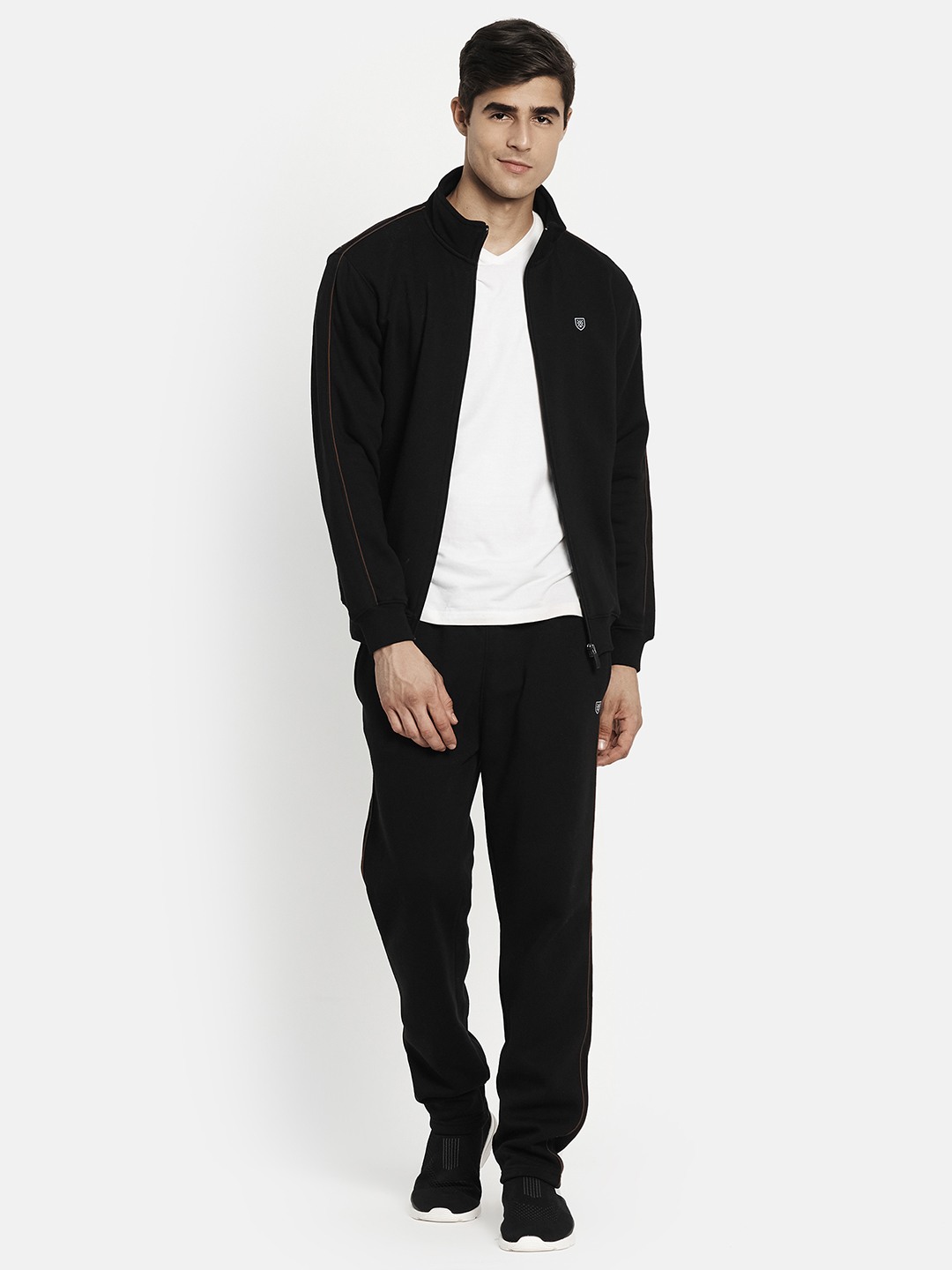 Octave Men Black Solid Tracksuits