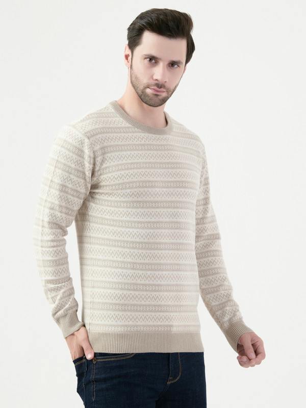 Octave Mens Khaki Melange Pullover