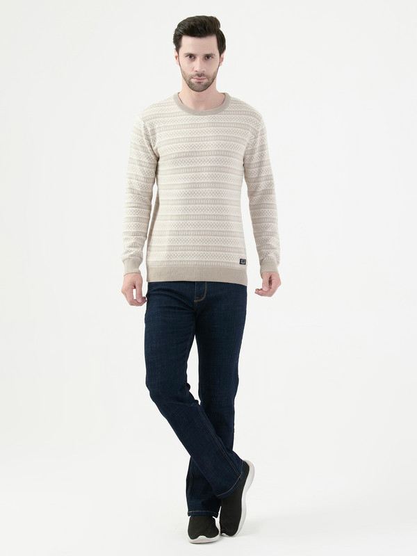 Octave Mens Khaki Melange Pullover