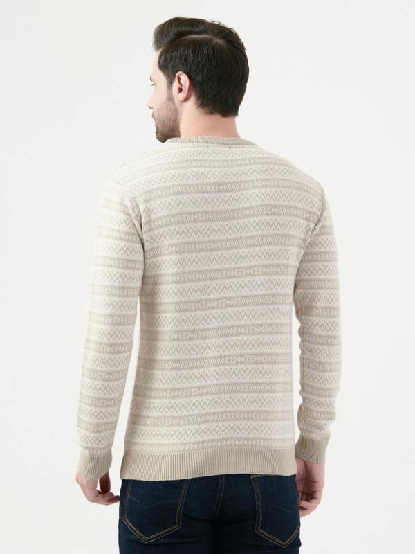 Octave Mens Khaki Melange Pullover