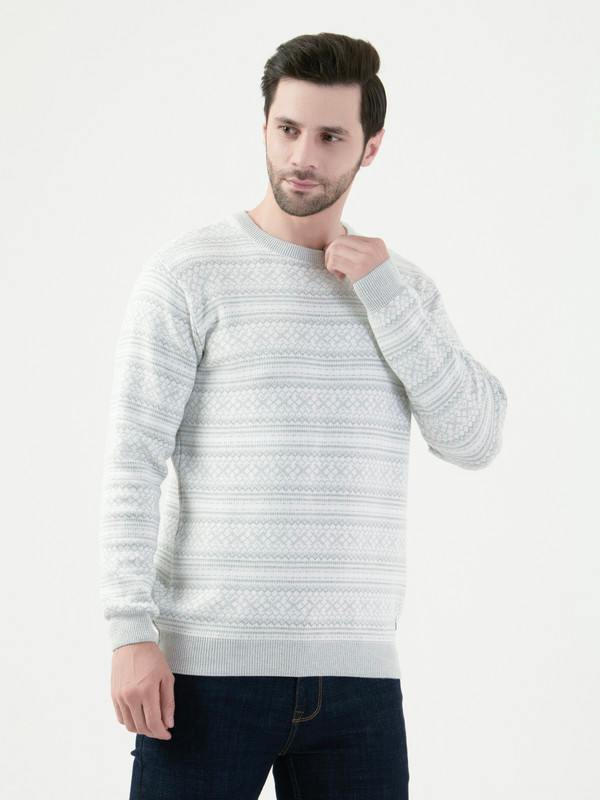 Octave Mens Grey Melange Pullover