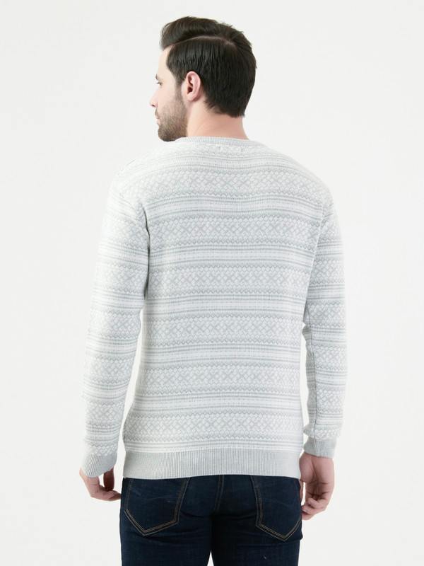 Octave Mens Grey Melange Pullover