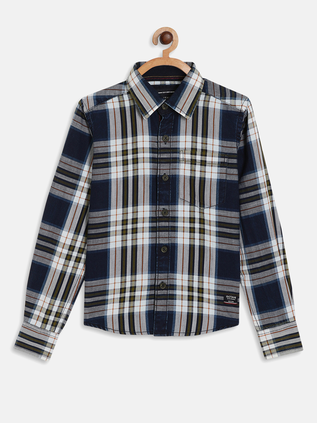 Octave Boys White Tartan Checks Checked Casual Shirt