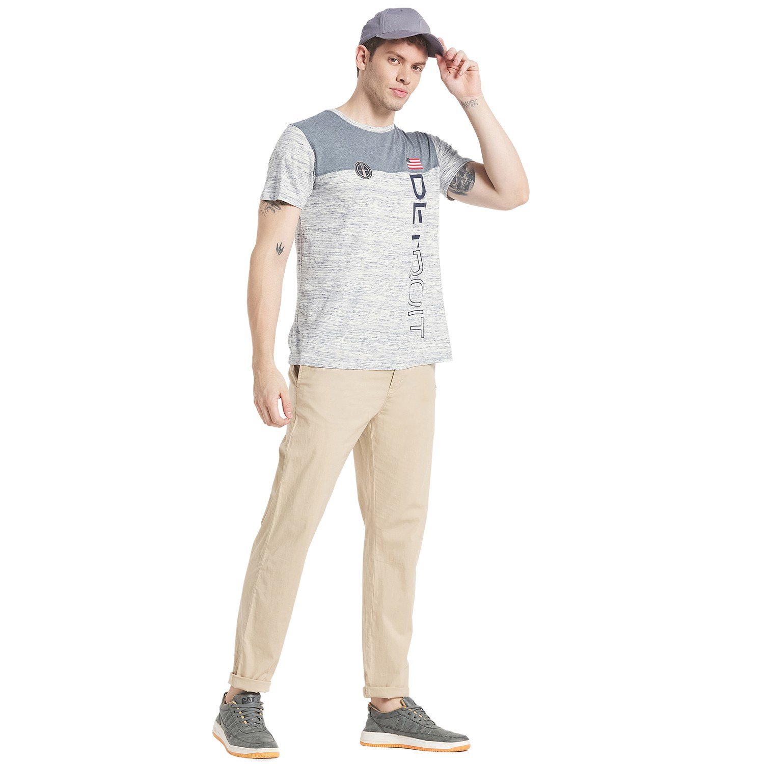 Octave Men Cream-Colored Solid Cotton Track Pants