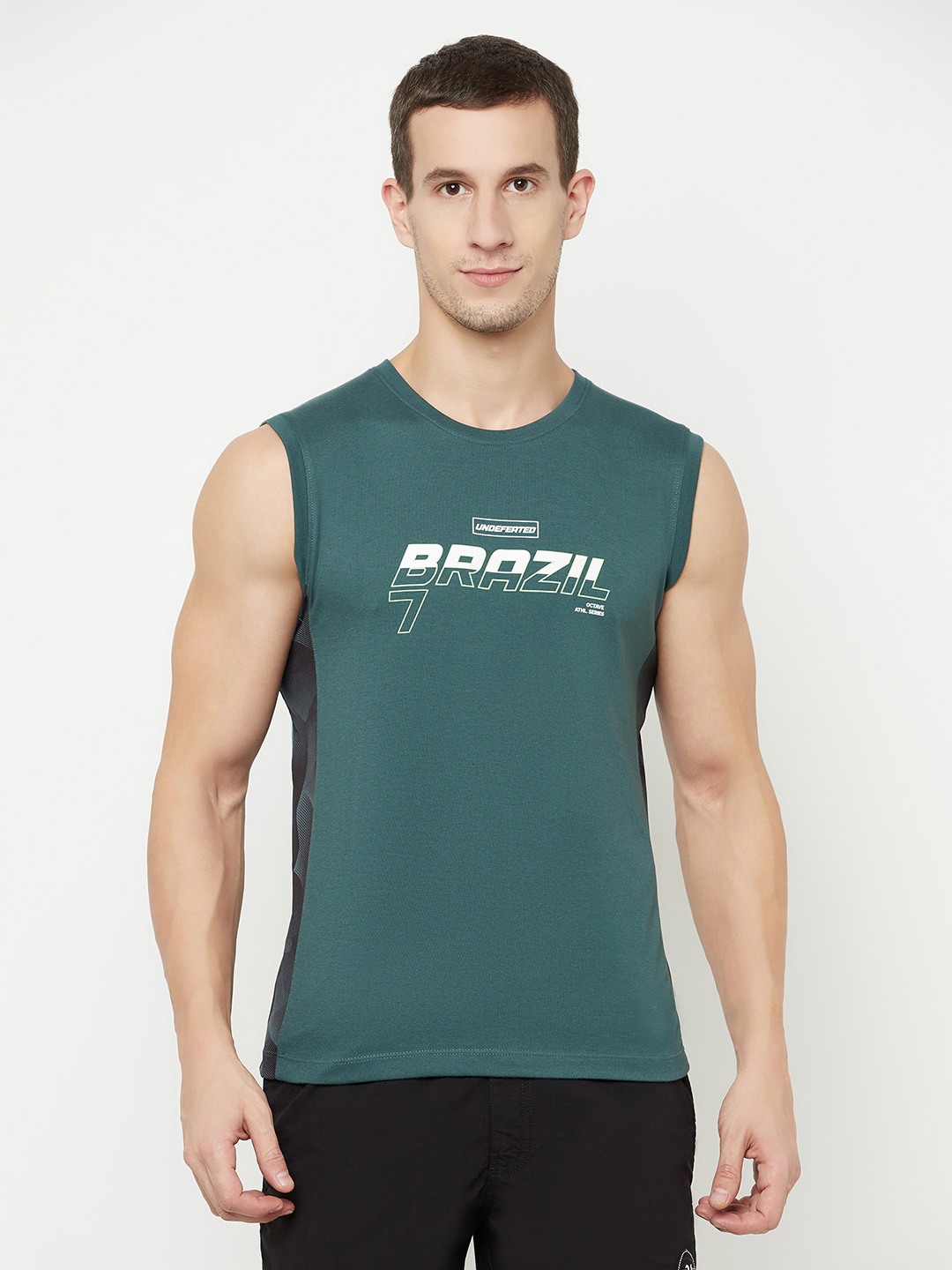 Octave Men Green Typography Printed T-shirt