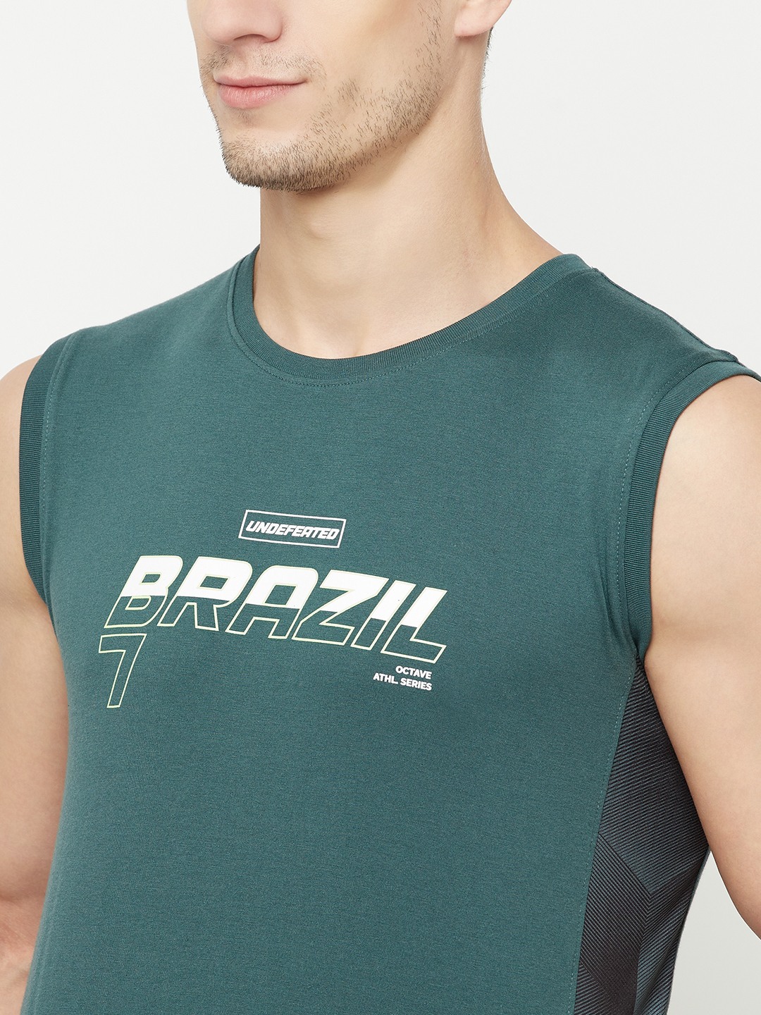 Octave Men Green Typography Printed T-shirt