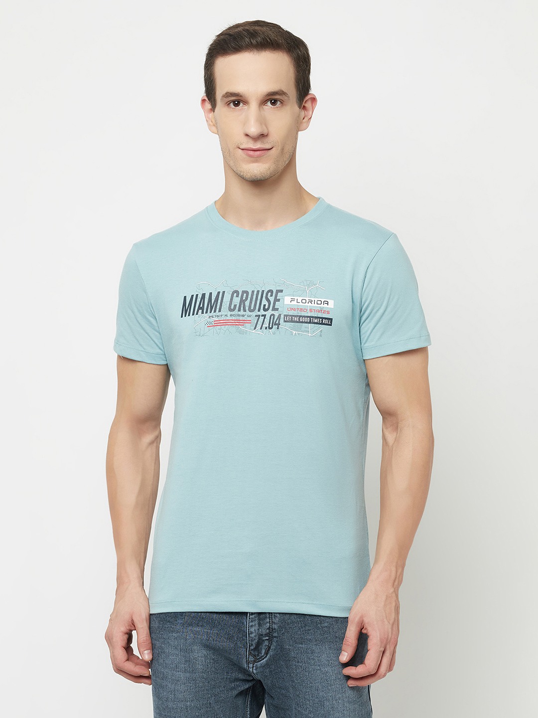 Men LIGHT TEAL T-Shirts
