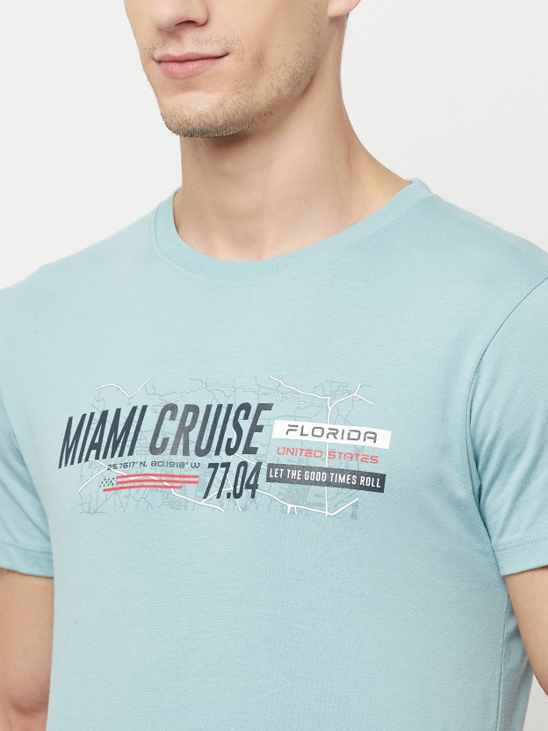 Men LIGHT TEAL T-Shirts