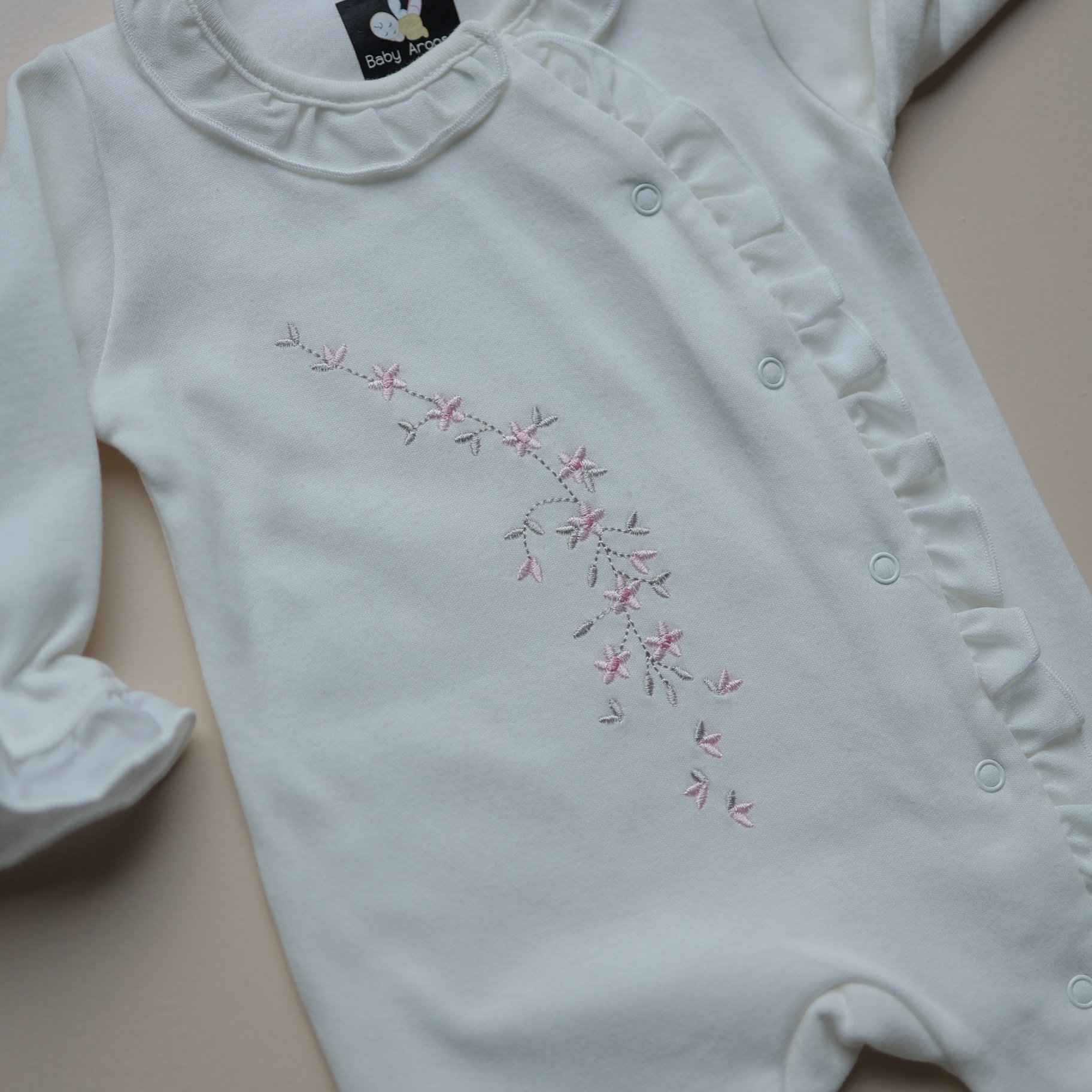 Snow Blossom Baby Romper