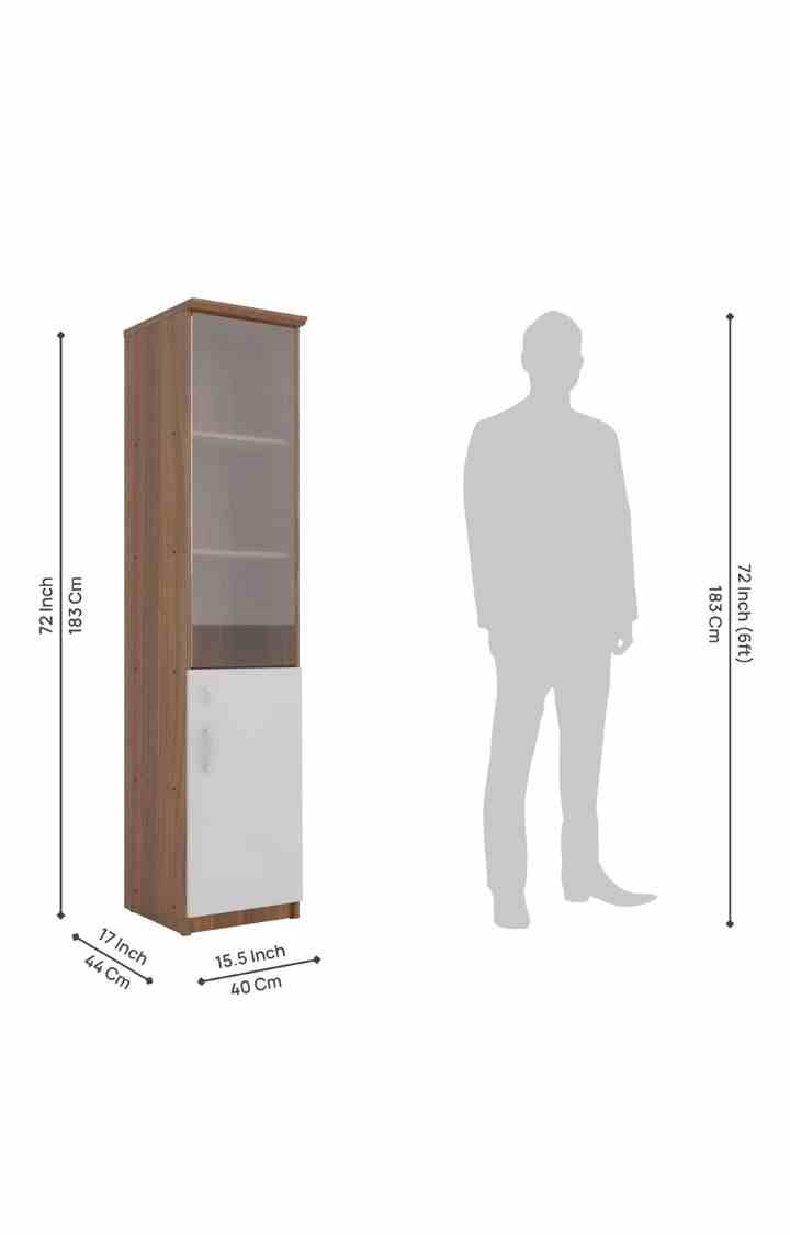 Vivaldi Book Shelf with Open & Closed Storage in Leon Teak Finish