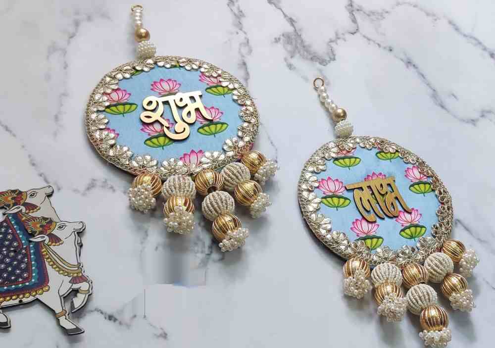 Pearl & cutwork Shubh Labh