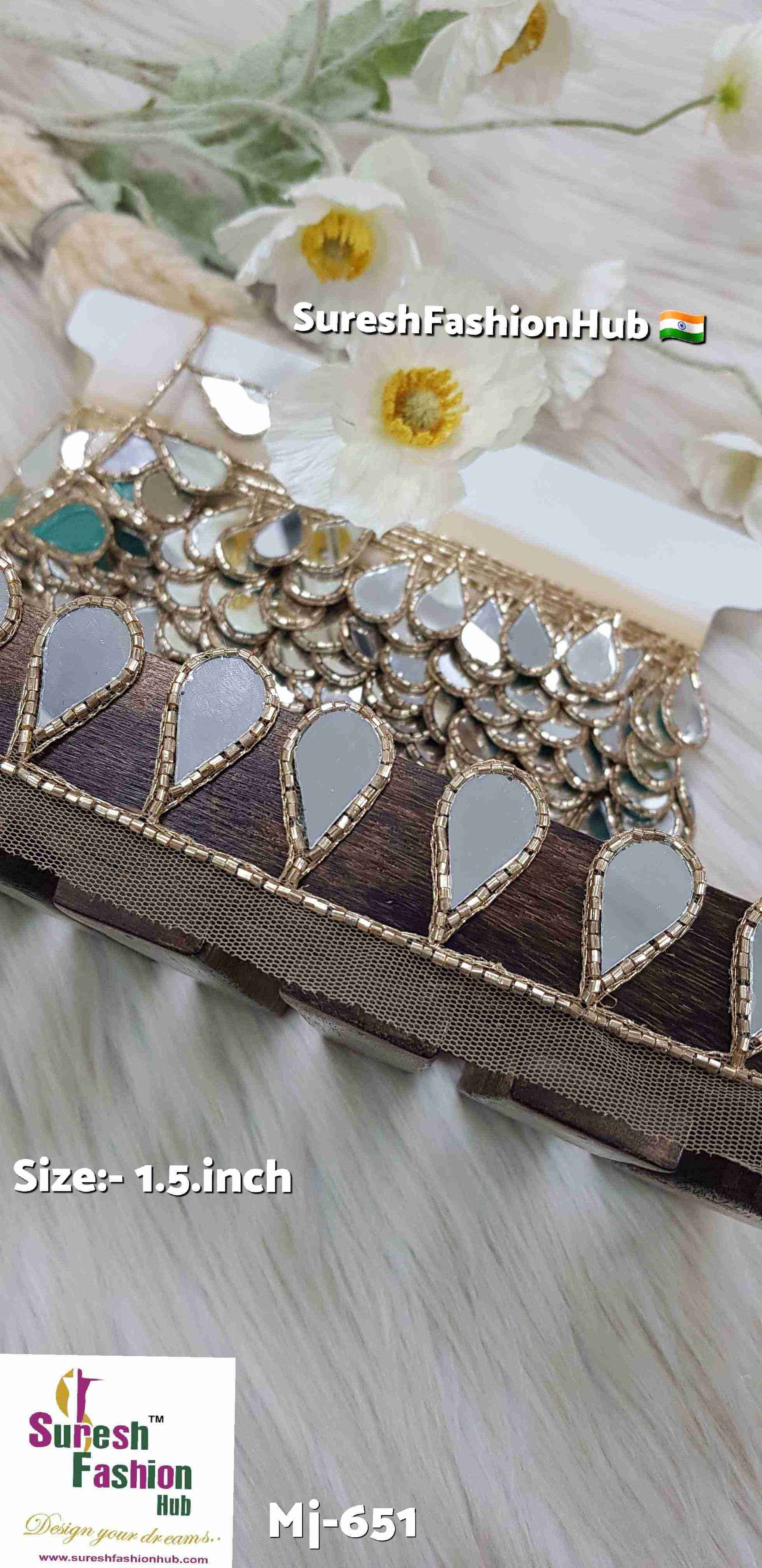 Matt Gold Kaddhana Drop Hanging Mirror Lace