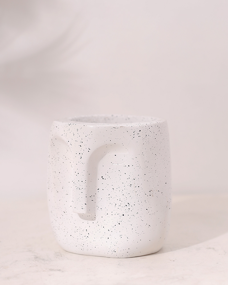 Order Happiness | Order Happiness Small White Fibre Flower Pot For Home Decoration, Table Decor & Living Room 1