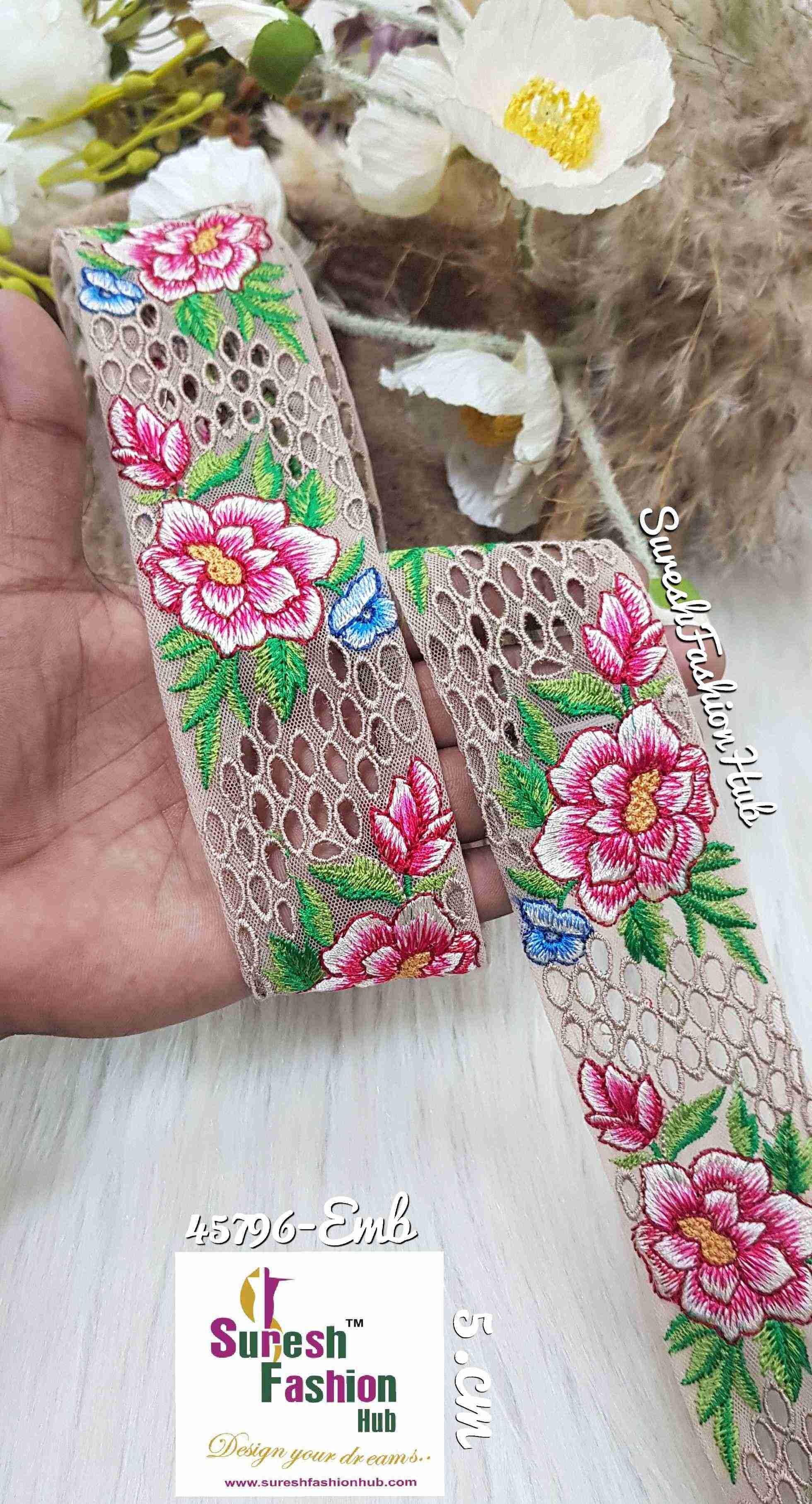 Red And Rani Elegance Cutwork Lace