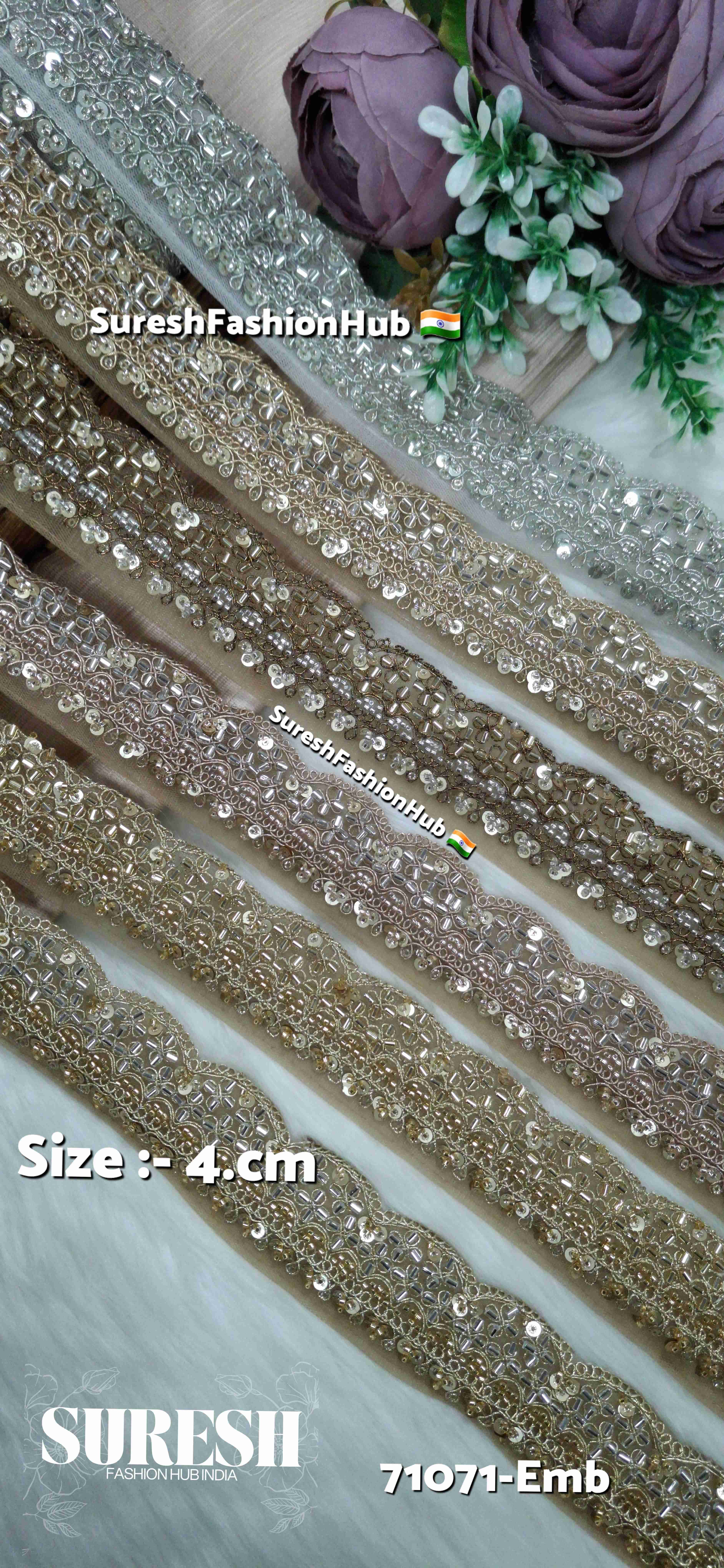 Matt Gold Luxe Embroidery Border