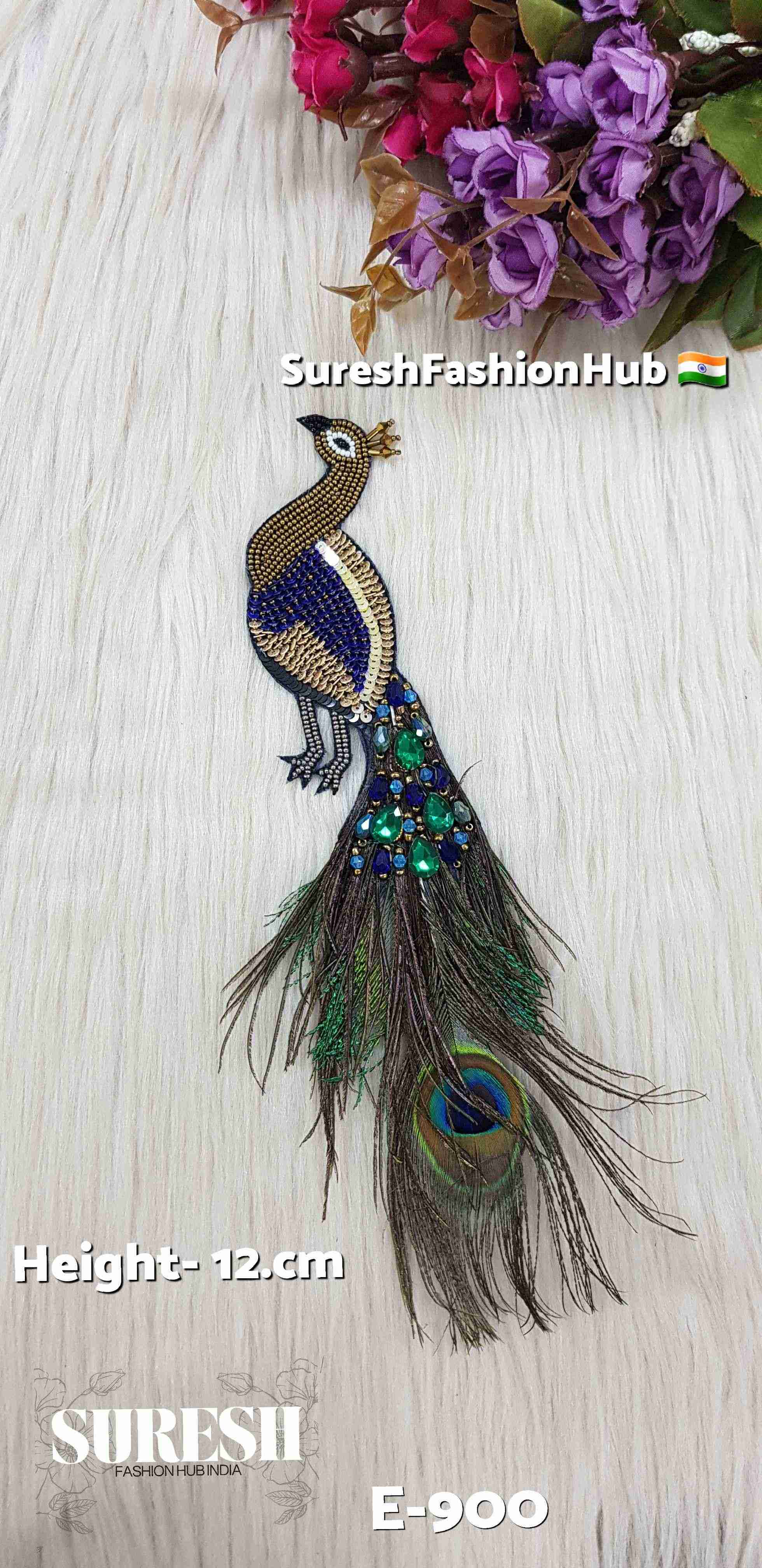 Matt Gold Peacock Patch – Left Facing | E-900
