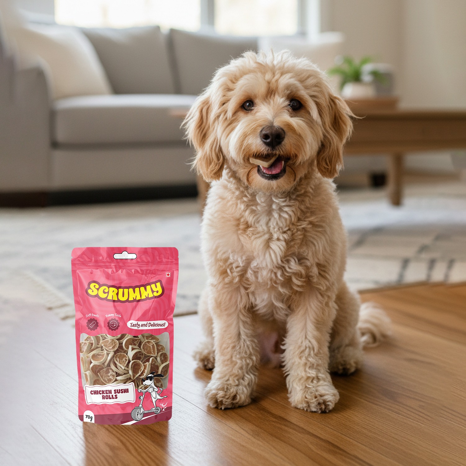 Scrummy Chicken Sushi Rolls-Big Dog Treats 70g