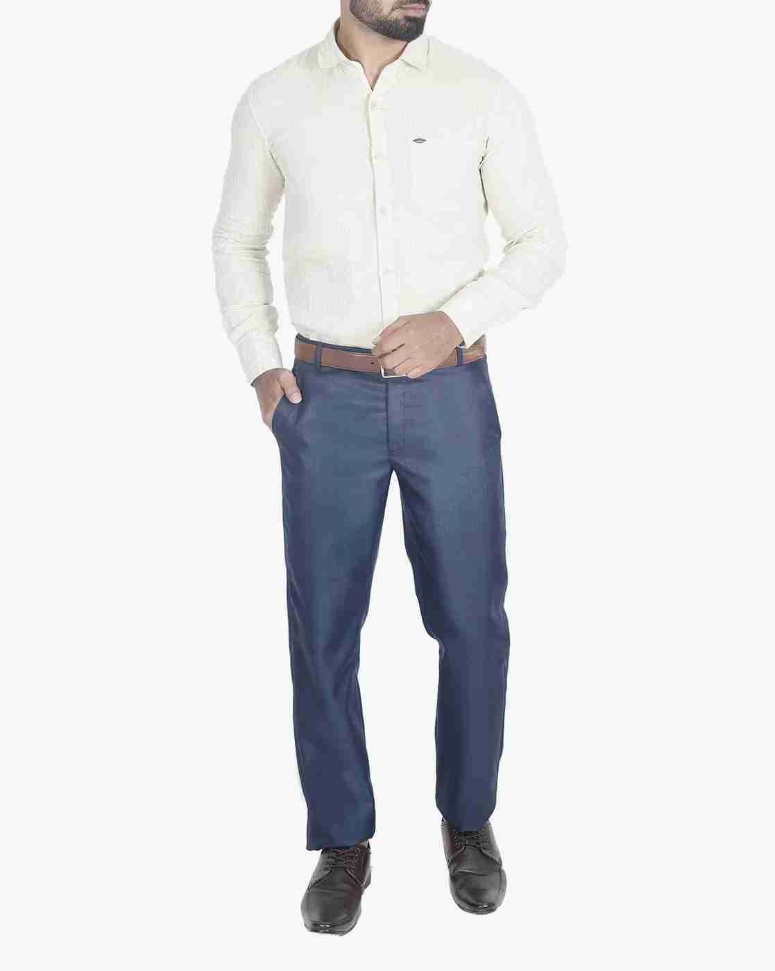 ONLY VIMAL | Slim Fit Flat-Front Trousers|3