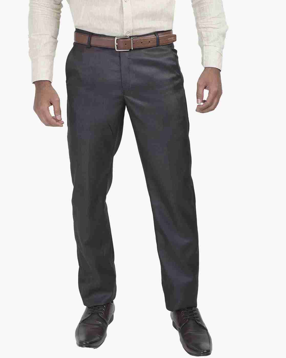 Slim Fit Flat-Front Formal Trousers