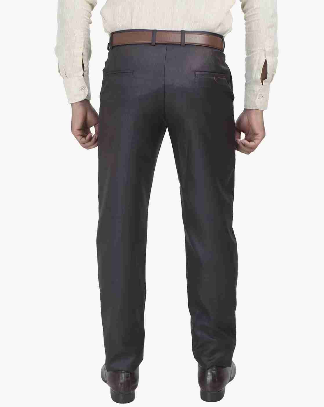 ONLY VIMAL | Slim Fit Flat-Front Formal Trousers|2