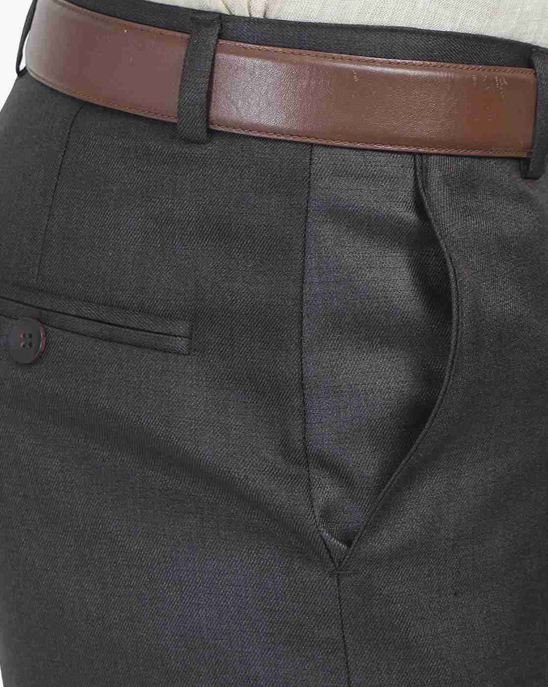 ONLY VIMAL | Slim Fit Flat-Front Formal Trousers|4