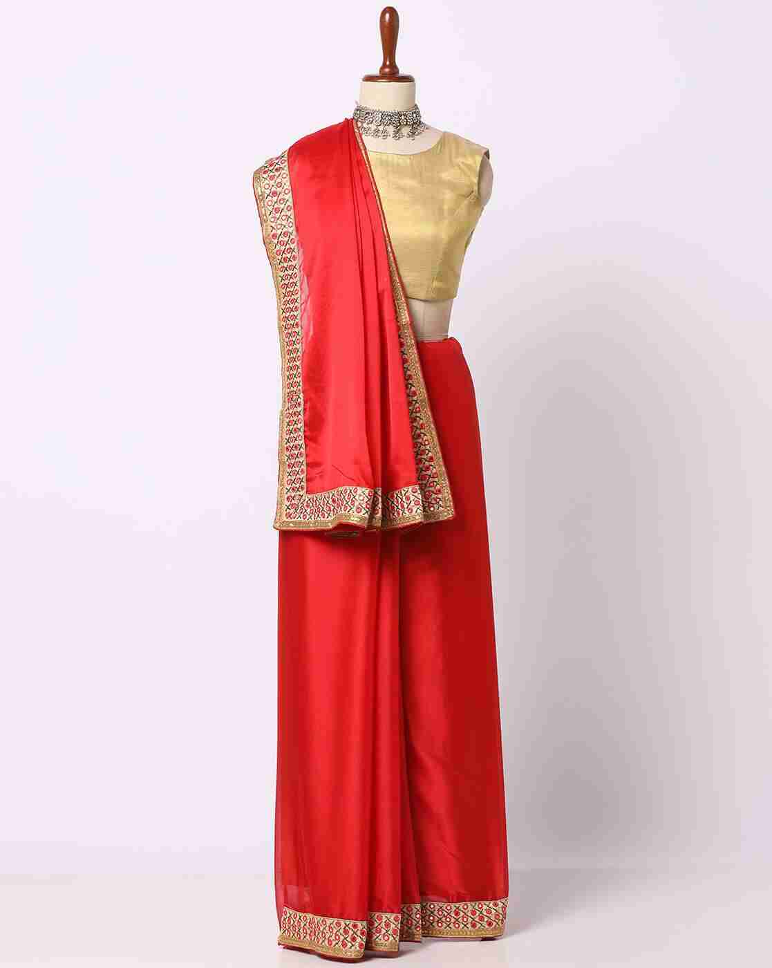 Art Silk Saree with Patch Border
