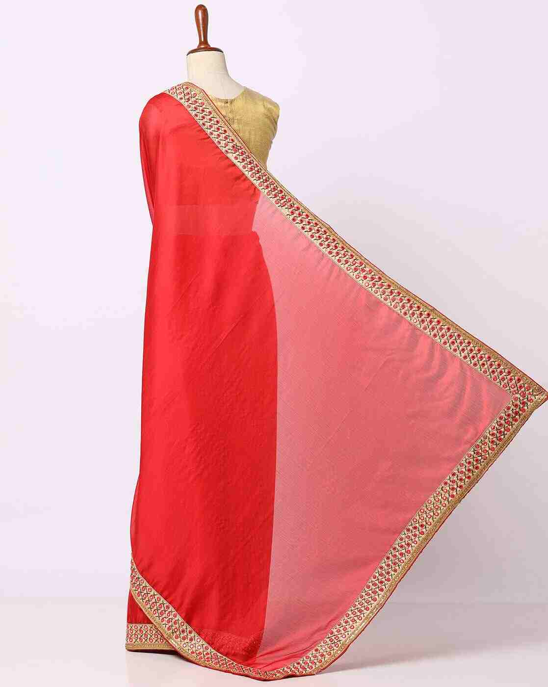 ONLY VIMAL | Art Silk Saree with Patch Border