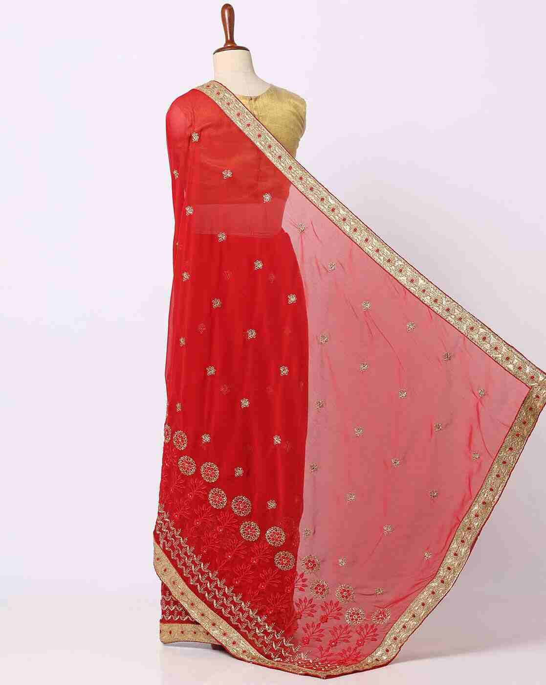 ONLY VIMAL | Floral Embroidered Art Silk Saree