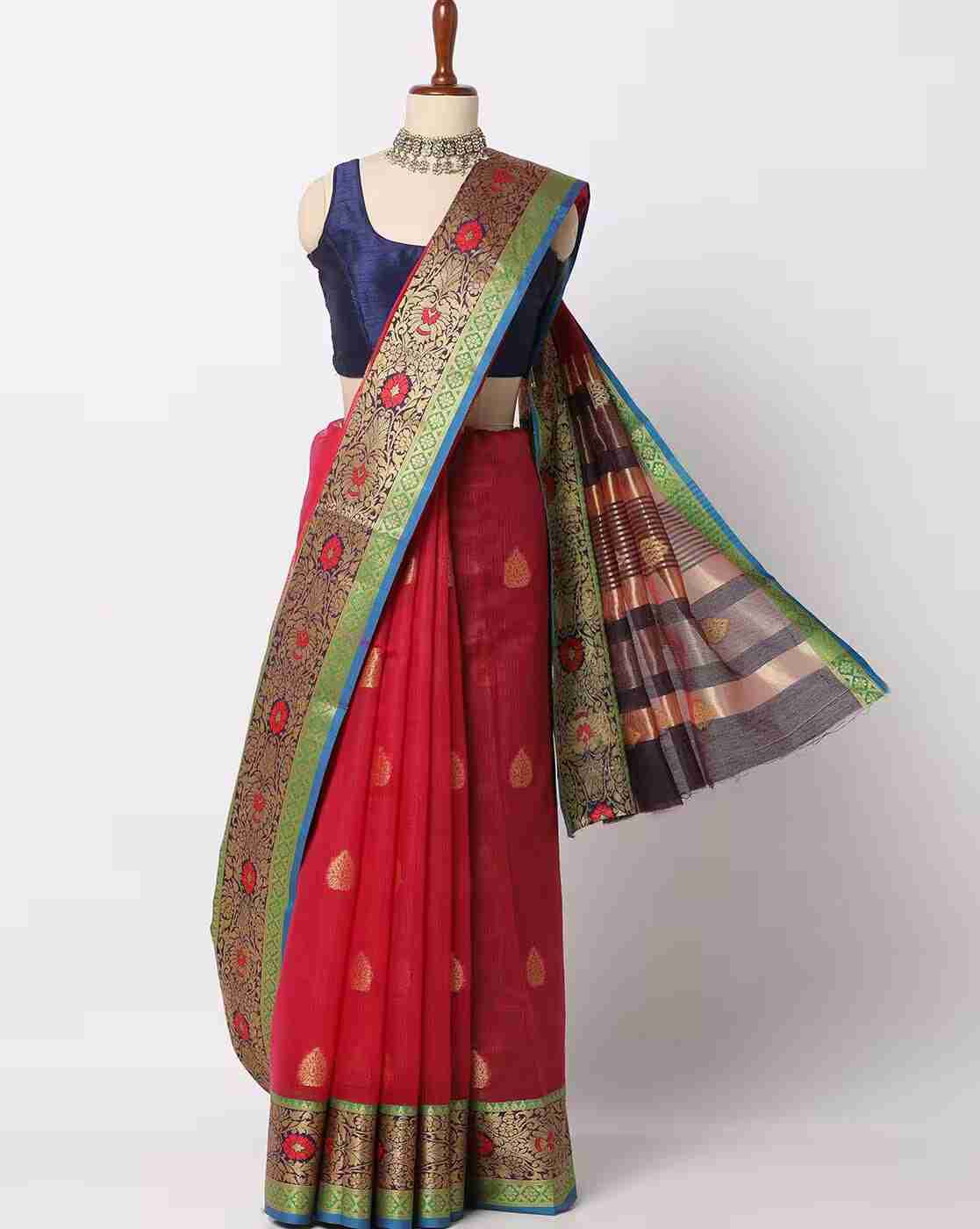 Art Silk Saree with Woven Motifs