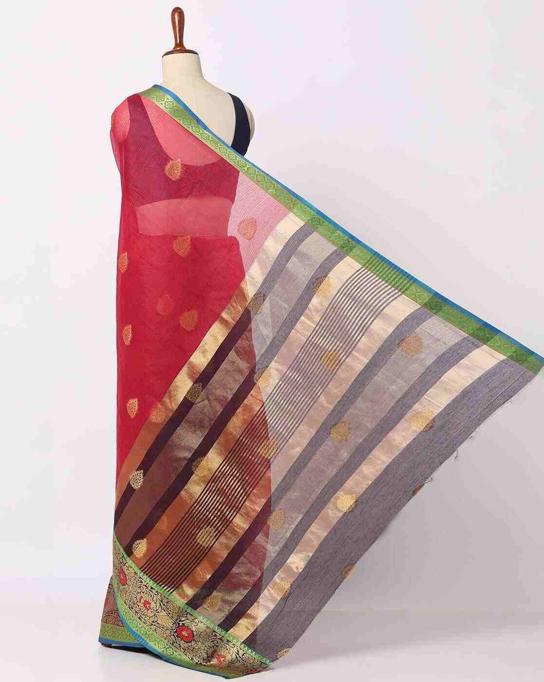 ONLY VIMAL | Art Silk Saree with Woven Motifs