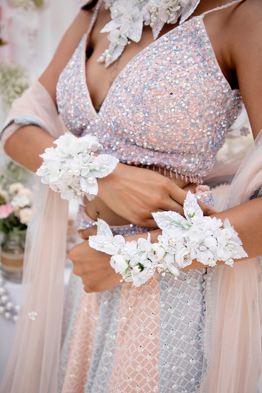 Floral art | Western floral corsage with all white flowers undefined