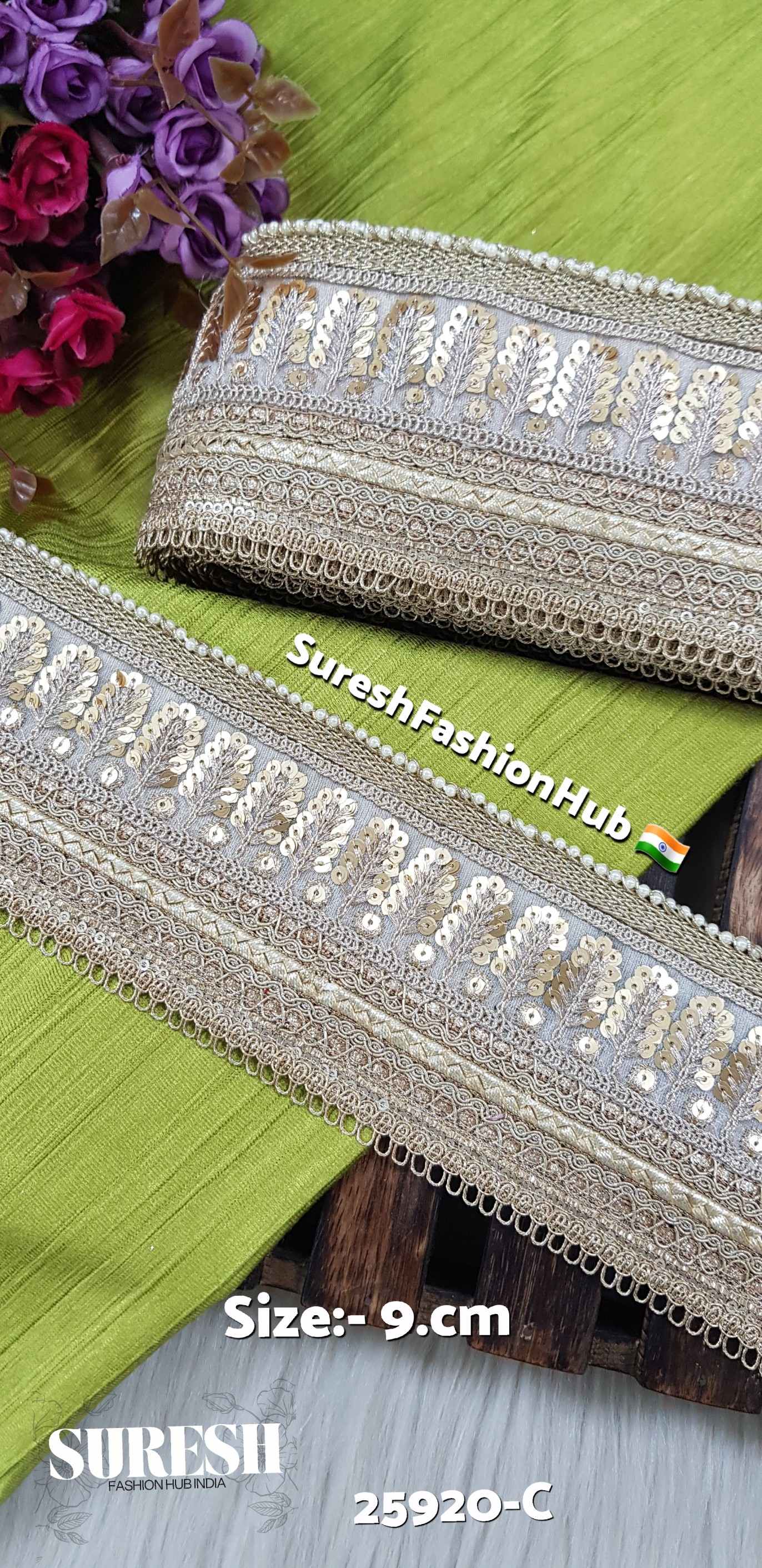 Pearl Royale Joint Embroidery Jhalar Lace – 25920-C