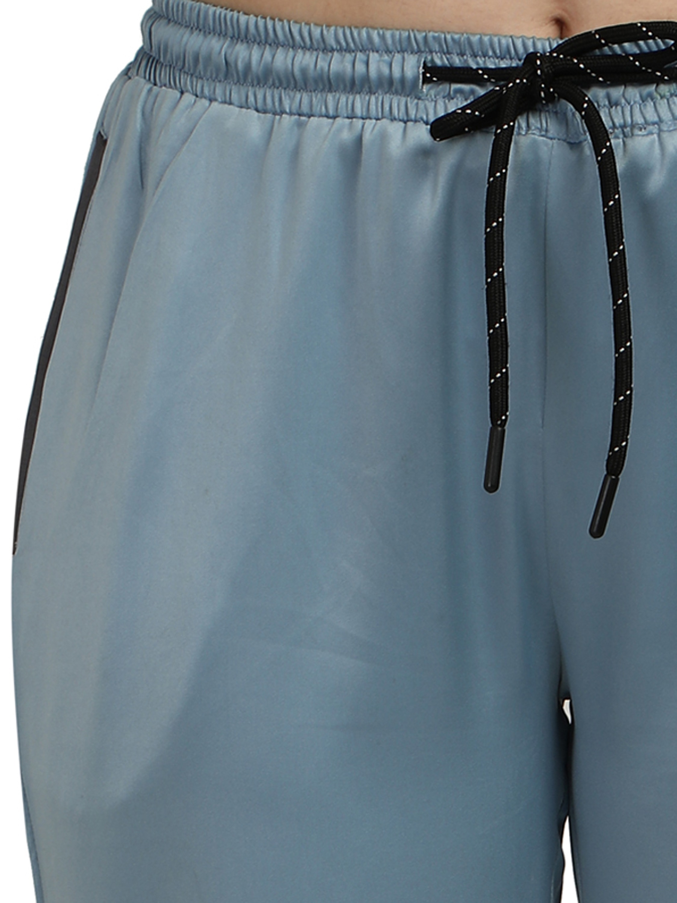 Smarty Pants women's satin ice blue color joggers. 