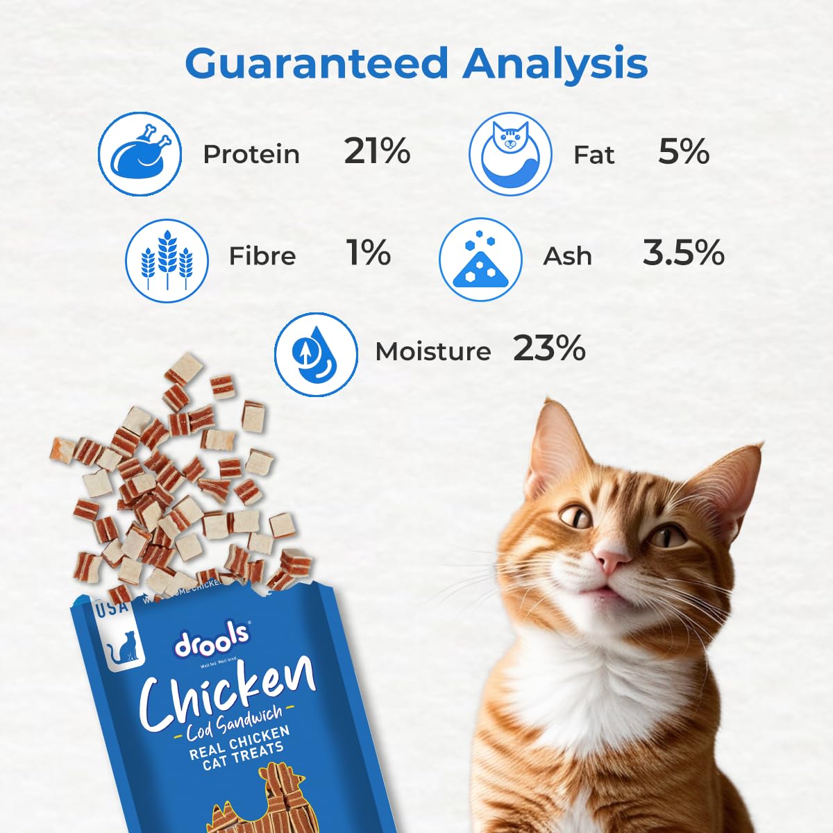 Drools Chicken Cod Sandwich Cat Treats, 35g