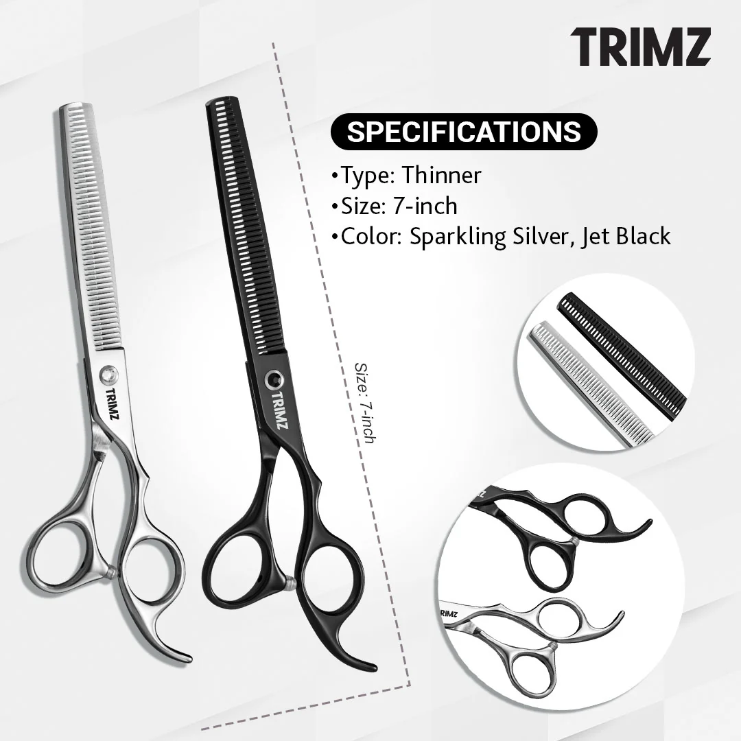 Trimz Scissors 7Inch Thinner Sparkling, Silver
