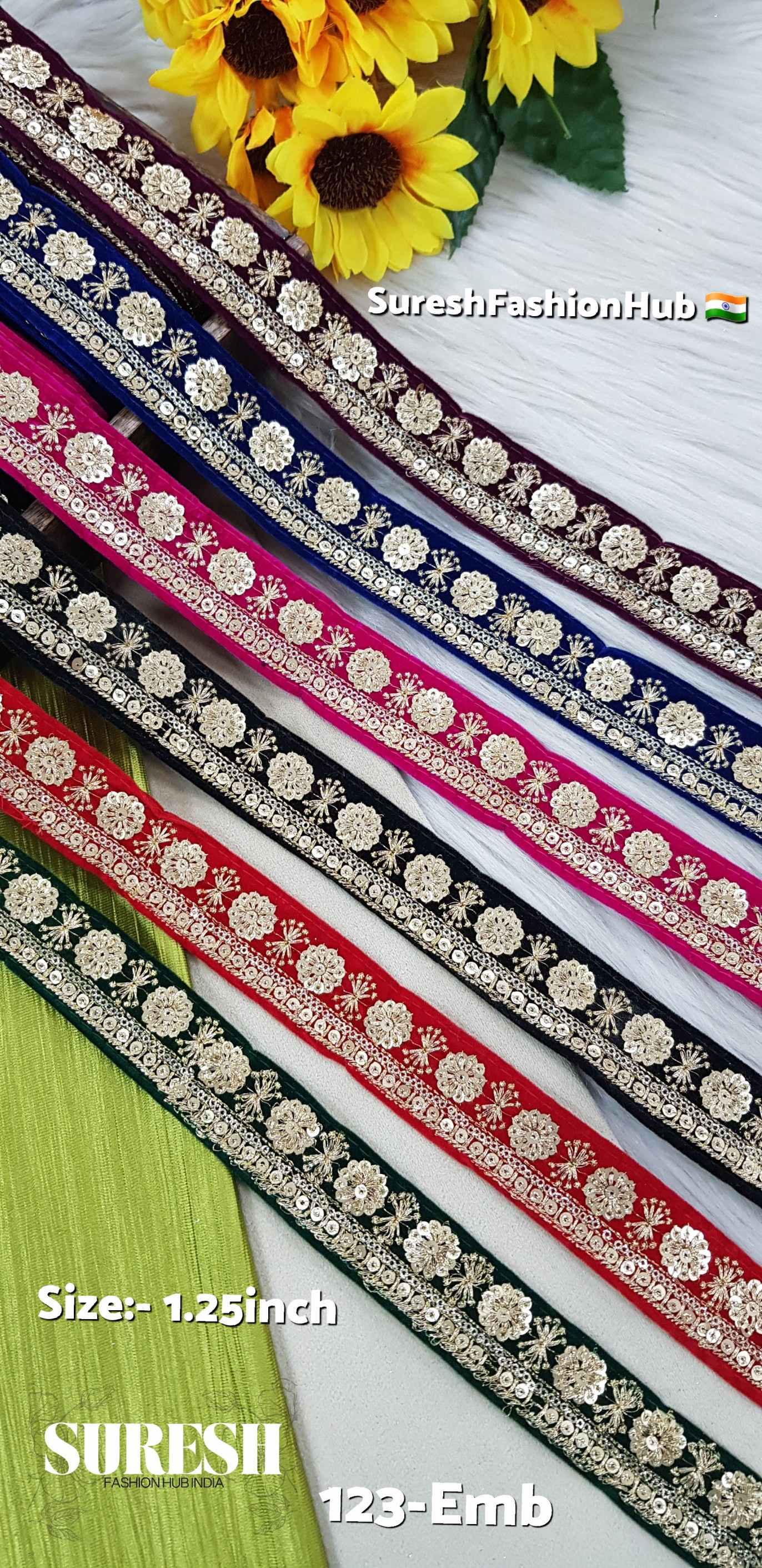 Velvet Bloom Zari Lace – Red