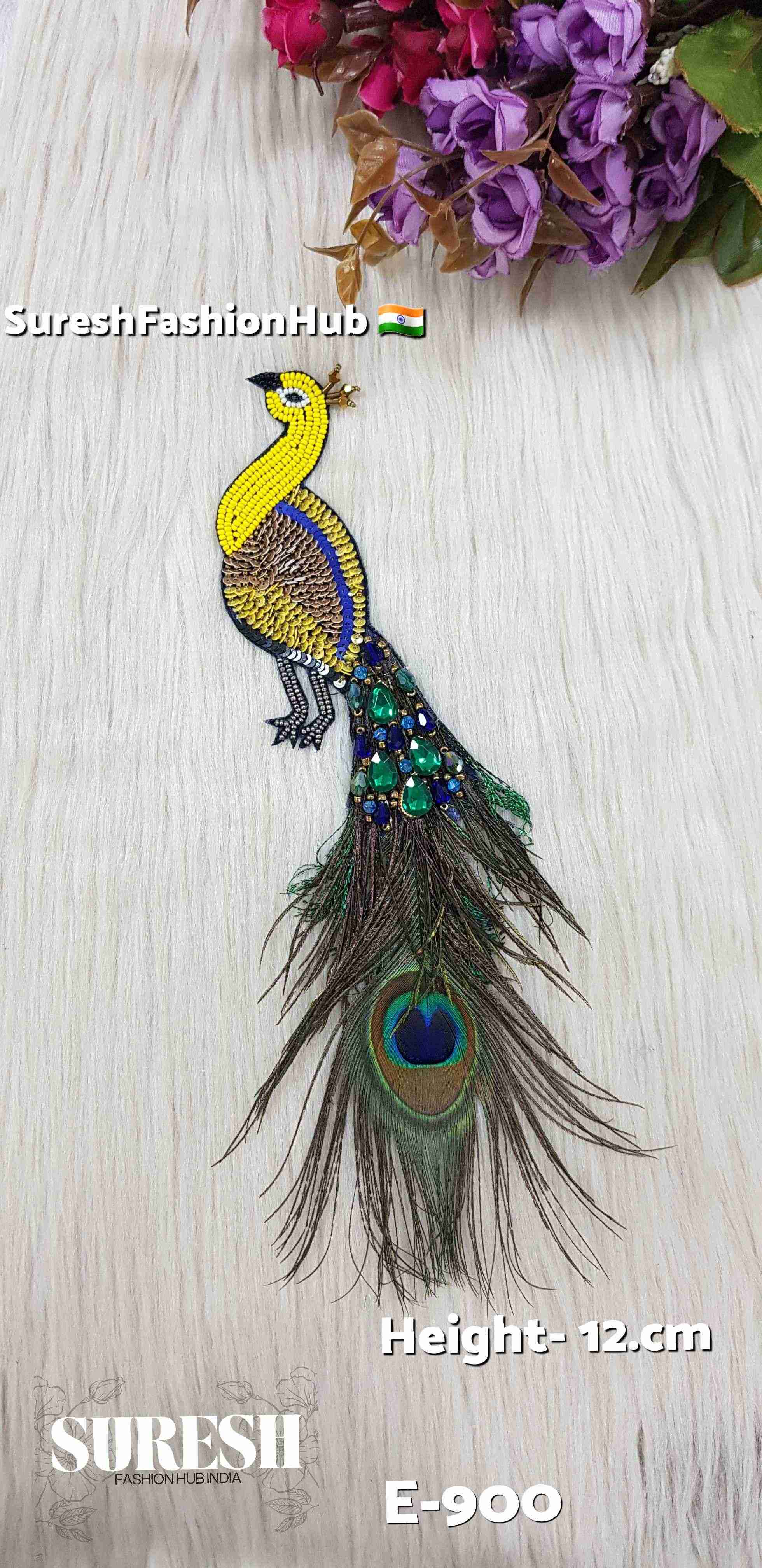 Yellow Peacock Patch – Left Facing | E-900