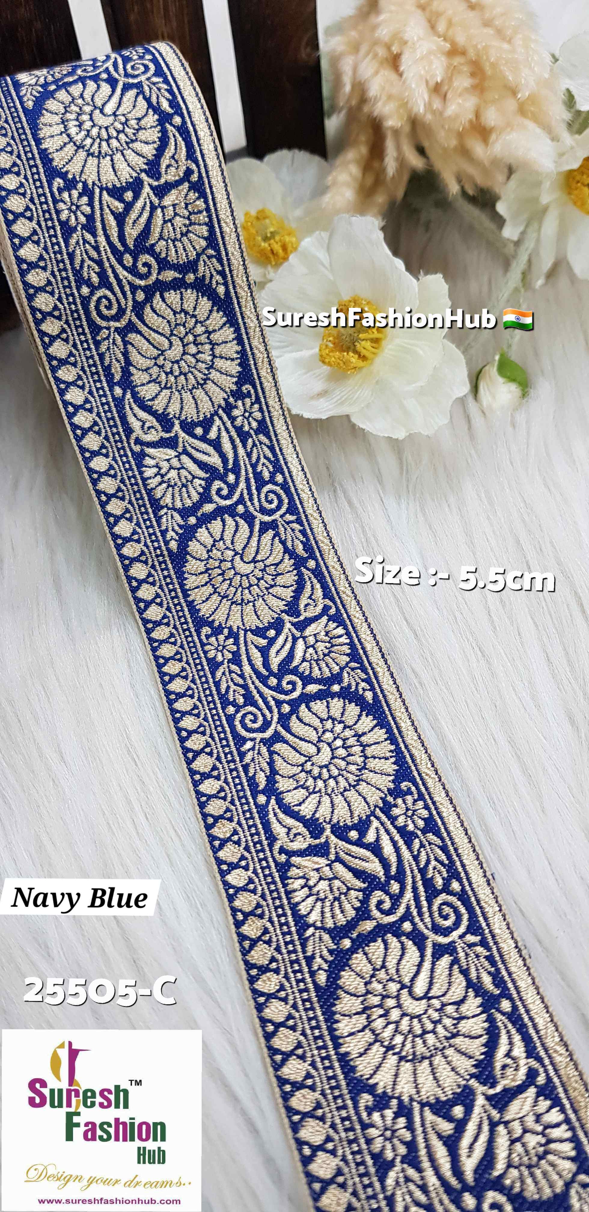 "Navratri Banarasi Laces - Traditional Indian Festive Laces" "Golden Silver Banarasi Lace - Elegant Metallic Trims for Garments" "Cutwork Banarasi Laces - Intricate Openwork Designs" "Common Banarasi Laces - Versatile Decorative Trim for Clothing" "Pearl and Stone Banarasi Laces - Embellished Trims with Pearls and Ston