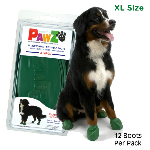 Protex Pawz Disposable Dog Boots - Green - 12 Disposable Boots