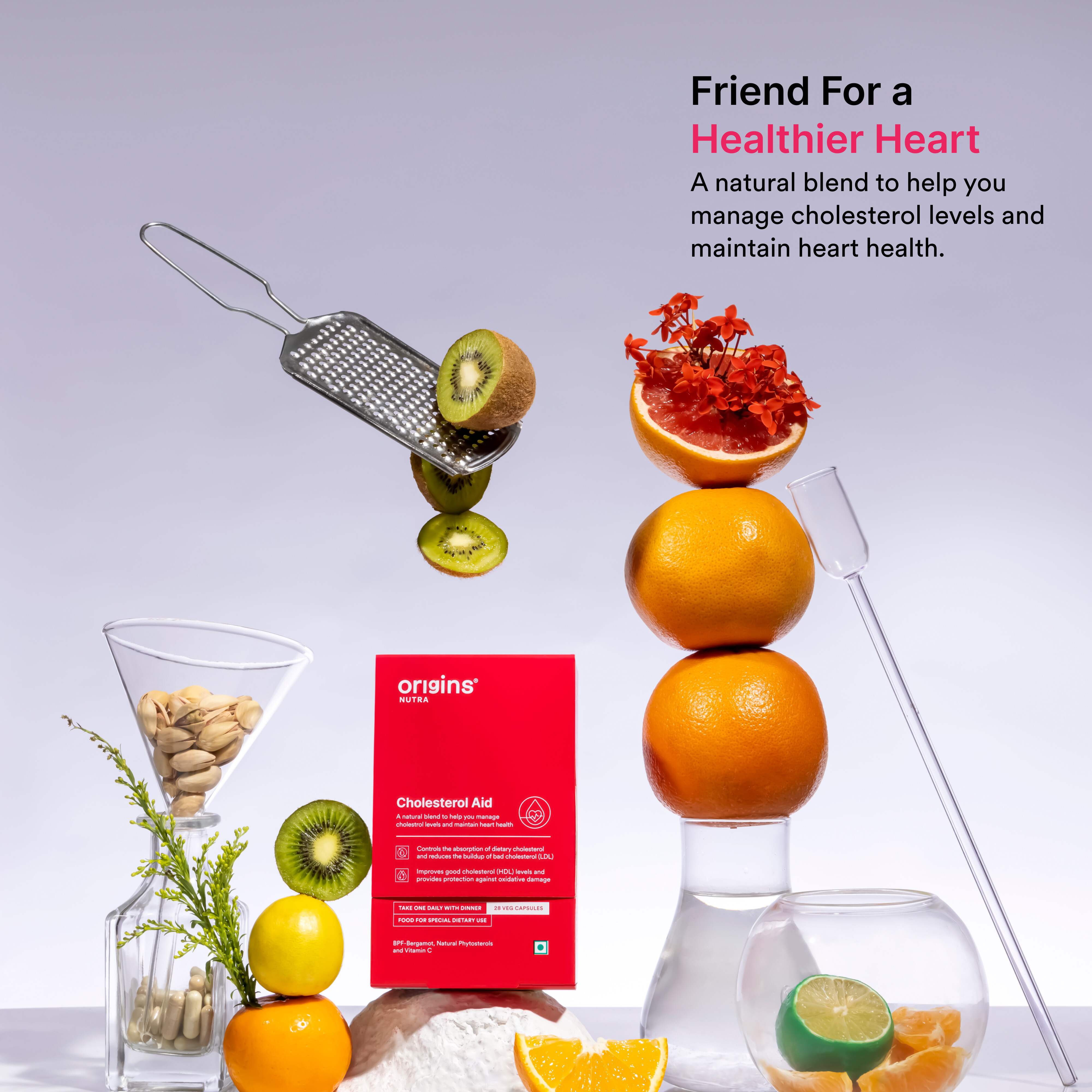 Origins Nutra | Cholesterol Aid |For Men & Women|28 Veg Cap